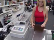 Blonde college babe Skyla getting fuck in the pawnshop for tuition