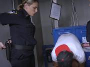 Officers subdue a cute criminal into drilling their cock hungry pussies