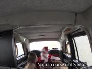 Hot babes in threesome xmas fake taxi