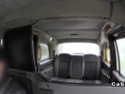 Busty English ebony babe bangs in cab