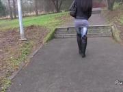 Czech babe wants to be a model in woods