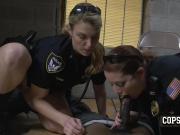 Slapper is taken into custody and banged by perverted milf cops