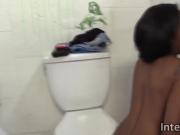 Black Slut Brie Blowing White Cock In Glory Hole