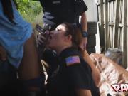 BBW cops enjoying a raw fuck outdoors