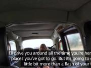 Blonde deep throats huge cock in cab