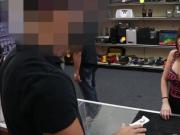 Sexy brunette sucks cock in the pawnshop for the interest