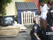 Black thug with expired license is subdued into drilling milf cop's coochies