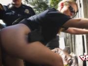 A slutty female cop is getting her big ass fucked hard by a black suspect.