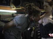 Mechanic Store owner is subdued into sucking and fucking cops pussies