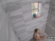 Roomie busted fingering under shower