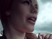 Stranded Ella Hughes repays a stranger with a blowjob