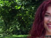 Wonderful redhead babe Shona River gets nailed outdoors