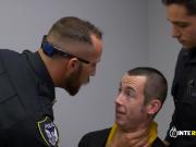 Gay pimp is subdued by horny gay officers at police station