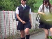 Asian students peeing in the street