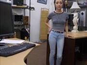 Tiny babe Kiley Jay gets banged hard in the pawnshop