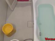 Watched asian teen bathing