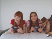 Kinky gamer girls foursome