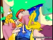 Griffins and Simpsons parody hentai