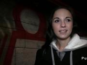 Pierced cunt amateur fucks in public