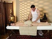 Small titted babe banging masseur
