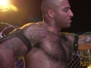 Hairy studs butt pounded by big cock