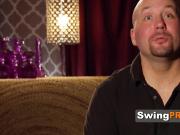 Young couple nerves for swinging TV show