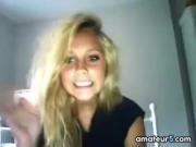 Blonde Teen Does A Striptease