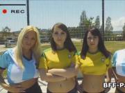 Coach fucks four soccer chicks on video