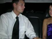 Teen babe pounded in their prom night in a limousine