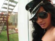 Horny police bitch in lingerie likes it rough solo anal fingering