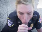 Naughty MILF is sucking a huge black shlong on the streets.