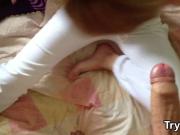 Russian Slut Sucking His Dick