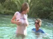Lesbians At The Pool 