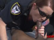 Redhead and blondie milfs love fucking black cocks during police operations looking for the biggest.