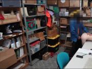 Slender teen thief Alina West gets screwed in LP office