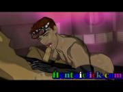 Muscular anime gay hunk hardcore sex at night