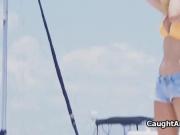 Fucking blonde bikini babe on boat