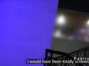 British babe fucks in public corridor