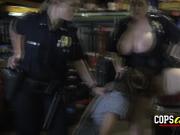 He likes Big Boobs and Horny MILFs, watch how this Big Titty officer get sucked by Black Guy.