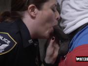 WHITE horny uniformed MILFS slammed HARDCORE in crime scene