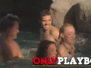 Join a wild pool party with naked swinger babes and a lot of oral sex.