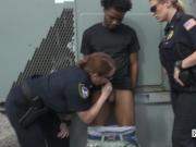 Sexy interracial threesome at the rooftop, these cops are really horny today.