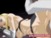 Anime blonde doing blowjo