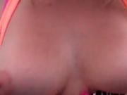 Cute blonde flashing ass and cunt in POV