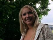 Amateur Czech girl Lana nailed in the park for some mon
