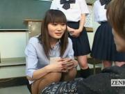 Subtitled Japanese schoolgirls teacher kiss interviews