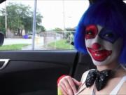 Mikayla Mico in costume banged in public and cum swallo