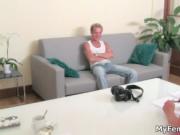 Sexy blonde guy fucks busty interviwer 3 by MyFemaleAge
