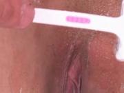 Shy japanese college cutie gets cunt shaved in close-up