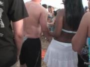 Horny hotties on bikini going crazy at a public party b